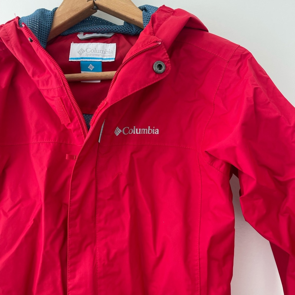 COPY - Columbia red M 10/12 kids windbreaker rain coat